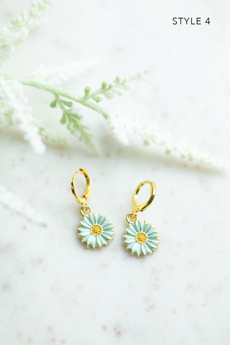 Daisy Huggie Hoop Earrings