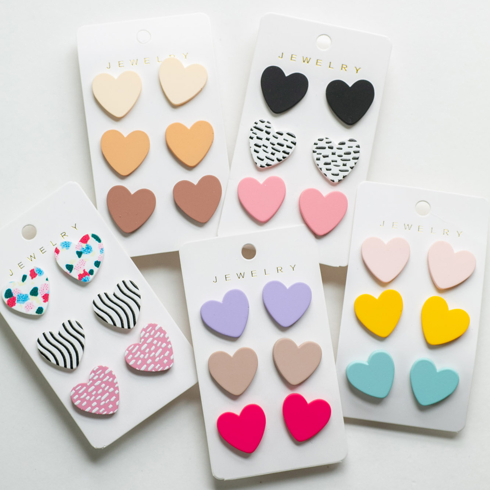 Heart Stud Earring Sets