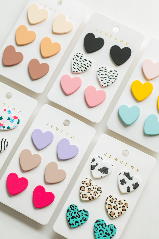 Heart Stud Earring Sets