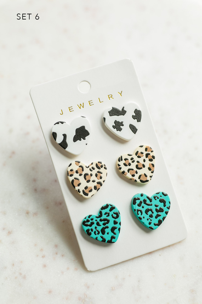 Heart Stud Earring Sets