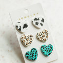 Set 6 Heart Stud Earring Sets