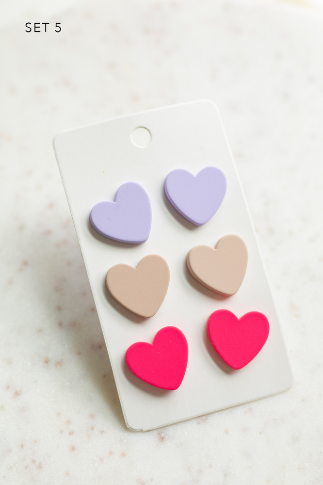 Heart Stud Earring Sets