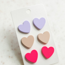 Set 5 Heart Stud Earring Sets