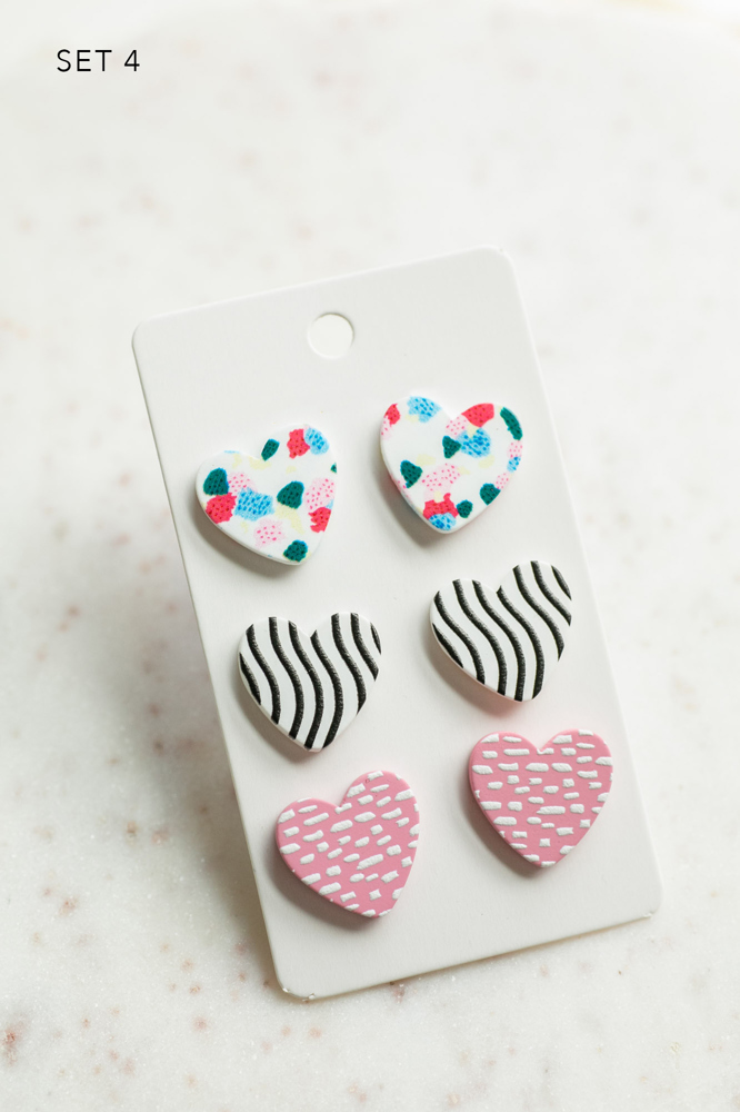 Heart Stud Earring Sets