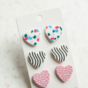 Set 4 Heart Stud Earring Sets