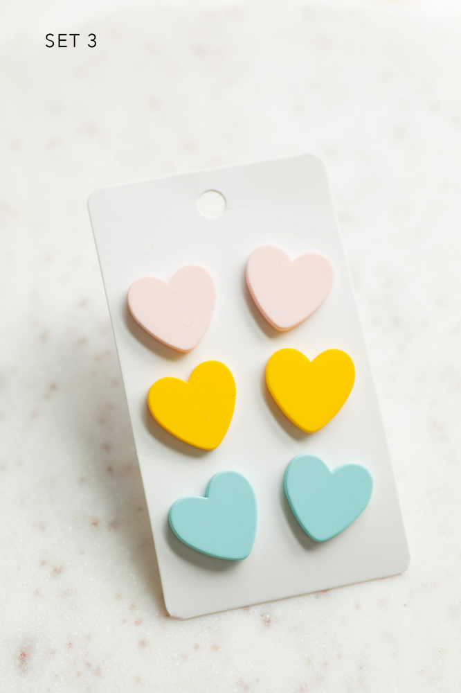 Heart Stud Earring Sets