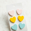 Set 3 Heart Stud Earring Sets