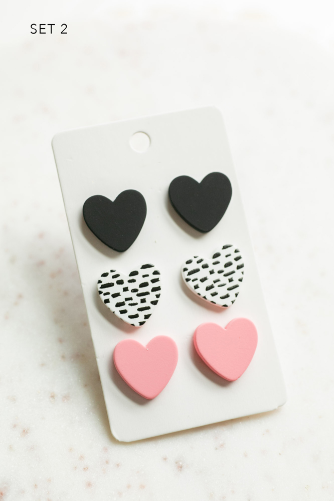 Heart Stud Earring Sets