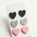 Set 2 Heart Stud Earring Sets