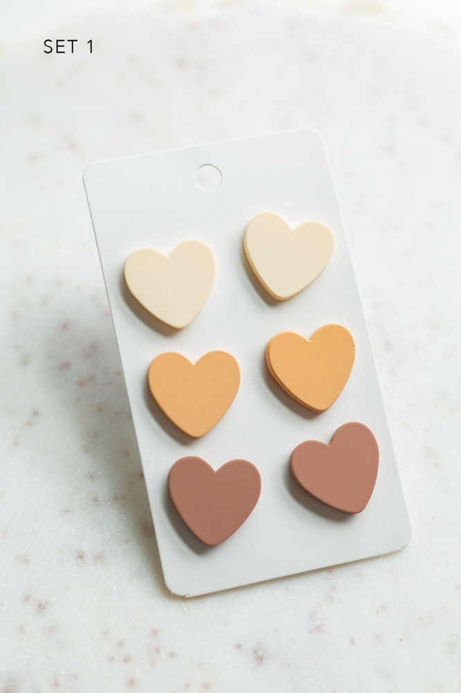 Heart Stud Earring Sets