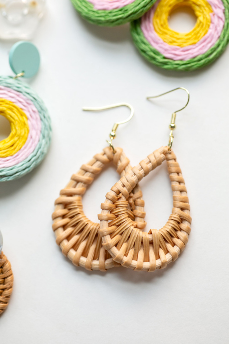 Boho Rattan Summer Earrings