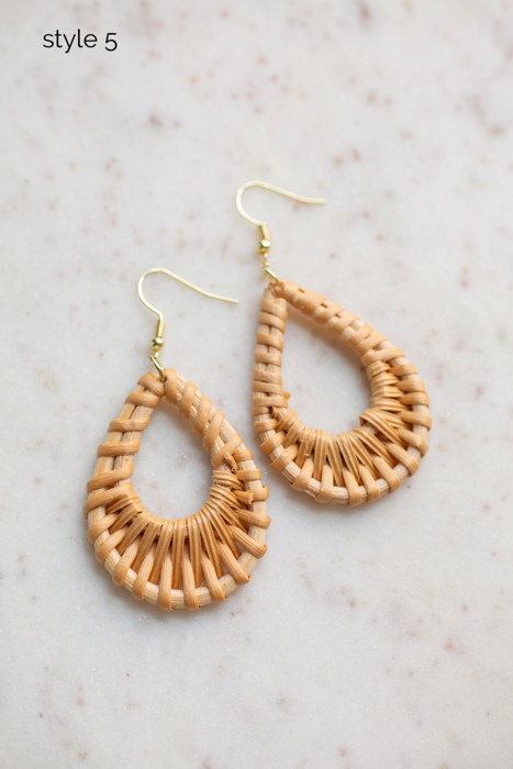 Boho Rattan Summer Earrings