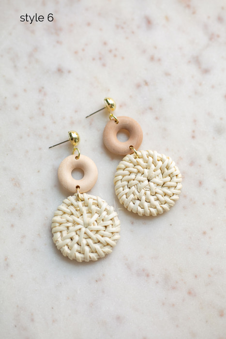 Boho Rattan Summer Earrings