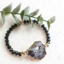  Natural Stone Geode Beaded Bracelet