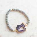  Natural Stone Geode Beaded Bracelet