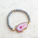  Natural Stone Geode Beaded Bracelet