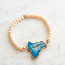  Natural Stone Geode Beaded Bracelet