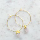 October Raw Gemstone Birthstone Hoop Earrings