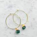 May Raw Gemstone Birthstone Hoop Earrings