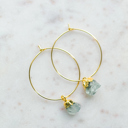 March Raw Gemstone Birthstone Hoop Earrings