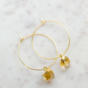 November Raw Gemstone Birthstone Hoop Earrings