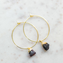 January Raw Gemstone Birthstone Hoop Earrings