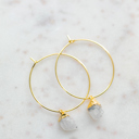 June Raw Gemstone Birthstone Hoop Earrings