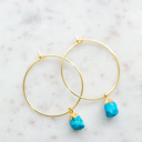 December Raw Gemstone Birthstone Hoop Earrings