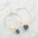 September Raw Gemstone Birthstone Hoop Earrings