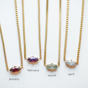 January Maquise Cut Birthstone Necklace