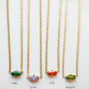 May Maquise Cut Birthstone Necklace