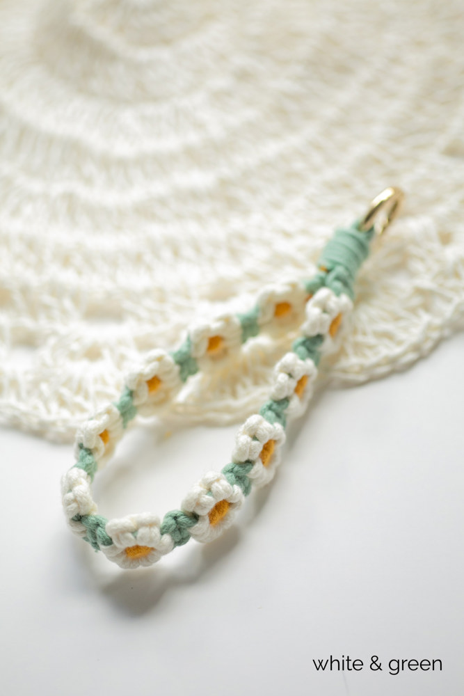 Floral Macrame Knit Keychain