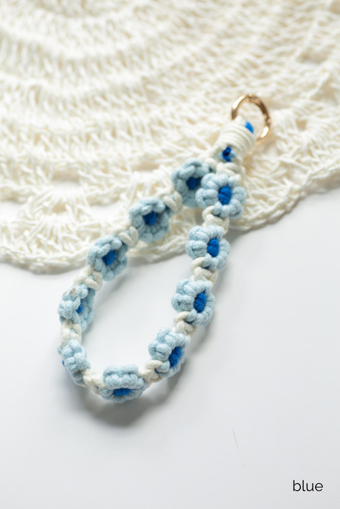 Floral Macrame Knit Keychain