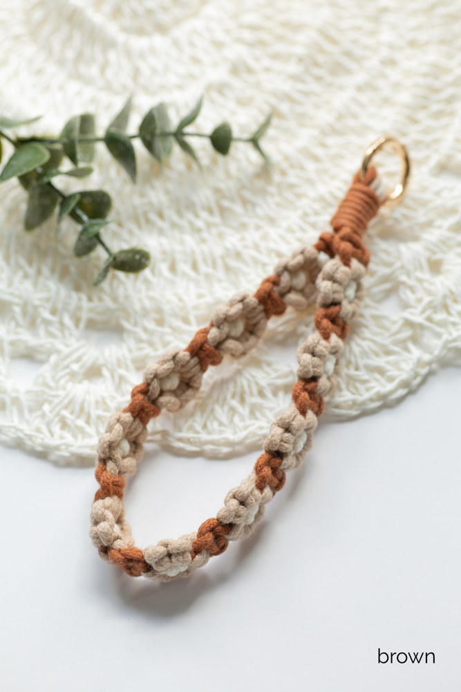 Floral Macrame Knit Keychain