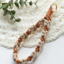 Brown Floral Macrame Knit Keychain