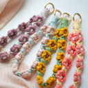  Floral Macrame Knit Keychain