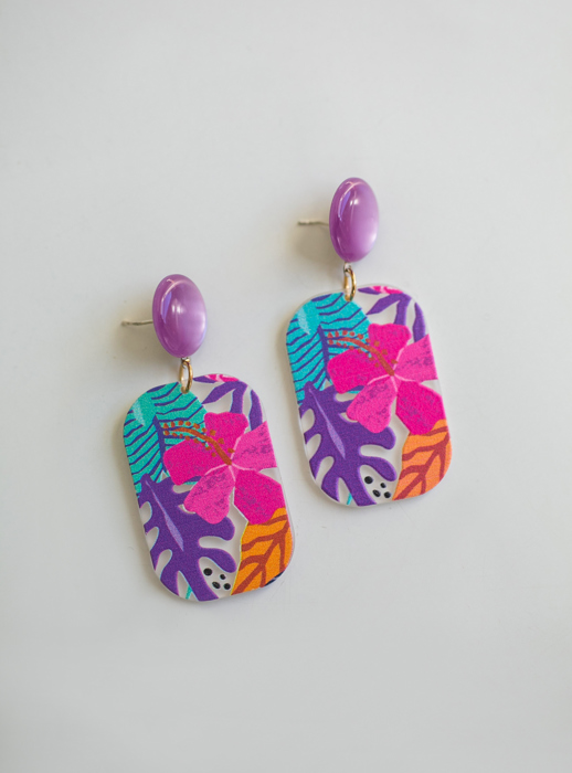 Colorful Boho Tropical Summer Earrings