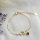 July Birthstone and Birth Flower Bracelet