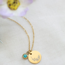 March Gold Birthstone and Birth Flower Necklace