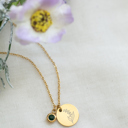 May Gold Birthstone and Birth Flower Necklace