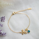 December Birthstone and Birth Flower Bracelet