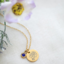 September Gold Birthstone and Birth Flower Necklace