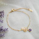 June Birthstone and Birth Flower Bracelet