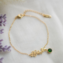 May Birthstone and Birth Flower Bracelet