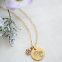 October Gold Birthstone and Birth Flower Necklace