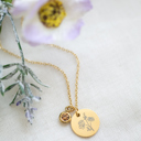 November Gold Birthstone and Birth Flower Necklace