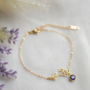 February Birthstone and Birth Flower Bracelet