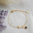 January Birthstone and Birth Flower Bracelet