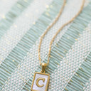 C Gold Mother of Pearl Initial Letter Necklace