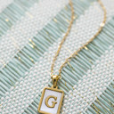 G Gold Mother of Pearl Initial Letter Necklace